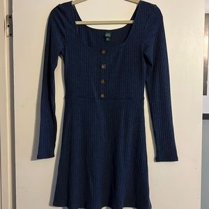 Blue Long Sleeved Dress